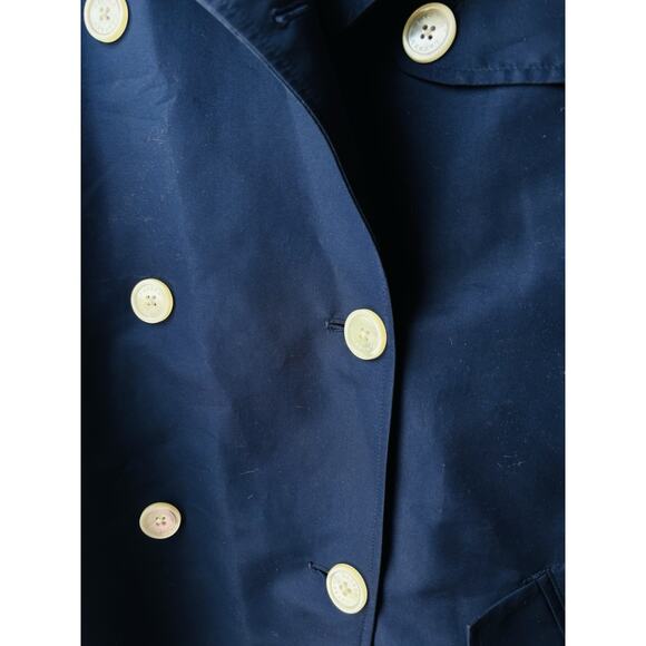 Vintage LRL Lauren Ralph Lauren Blue Trench Coat Sz L 90s - Picture 5 of 8